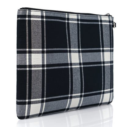 Givenchy Canvas Logo Plaid Pouch Black White 3 of 11