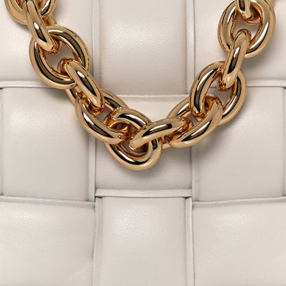 Bottega Veneta Lambskin Maxi Intreccio Padded Chain Cassette Crossbody Bag White 7 of 11