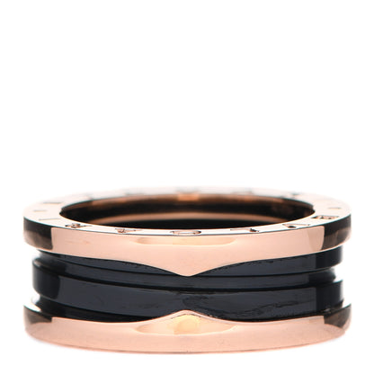 Bulgari 18K Rose Gold Black Ceramic B.Zero1 Two-Band Ring 57 8 1 of 6
