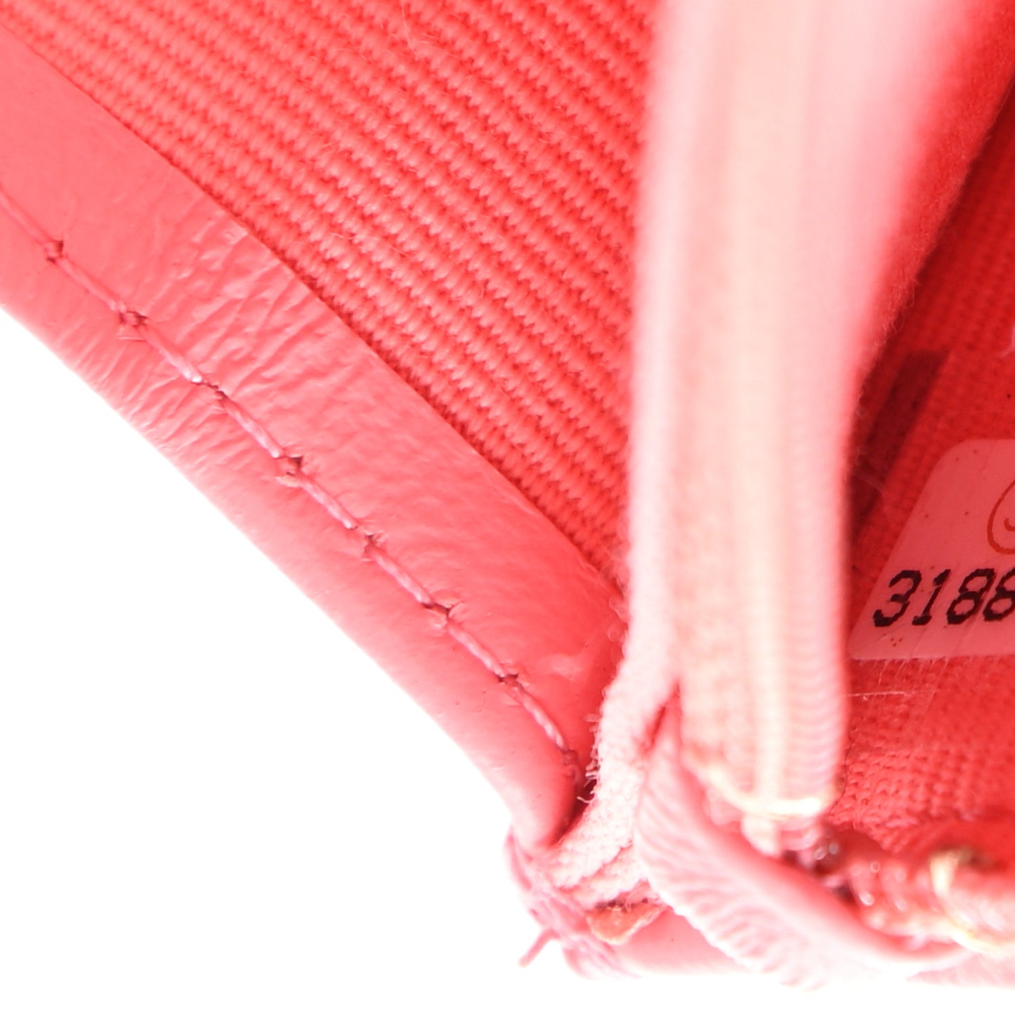 Lambskin Enamel Quilted Pending Clutch With Chain Pink