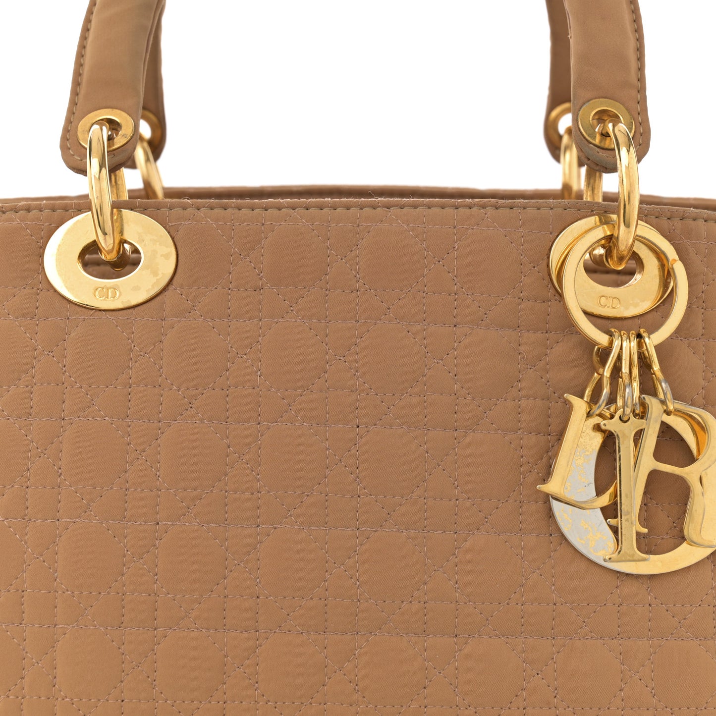 Nylon Cannage Large Lady Dior Tan