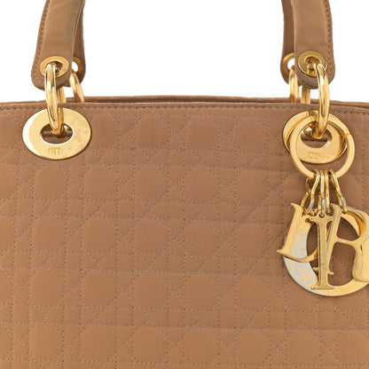 Christian Dior Nylon Cannage Large Lady Dior Tan 9 of 14