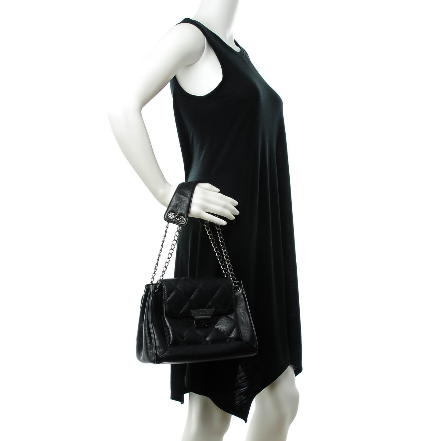 Caviar Small Accordion Flap Black