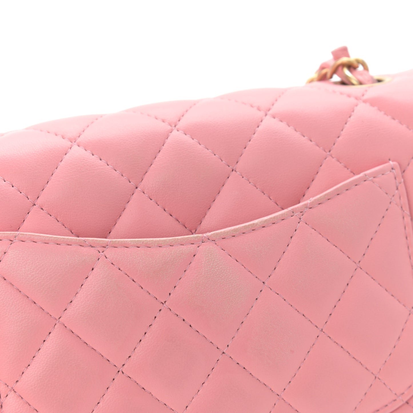 Lambskin Quilted Mini Rectangular Flap Pink