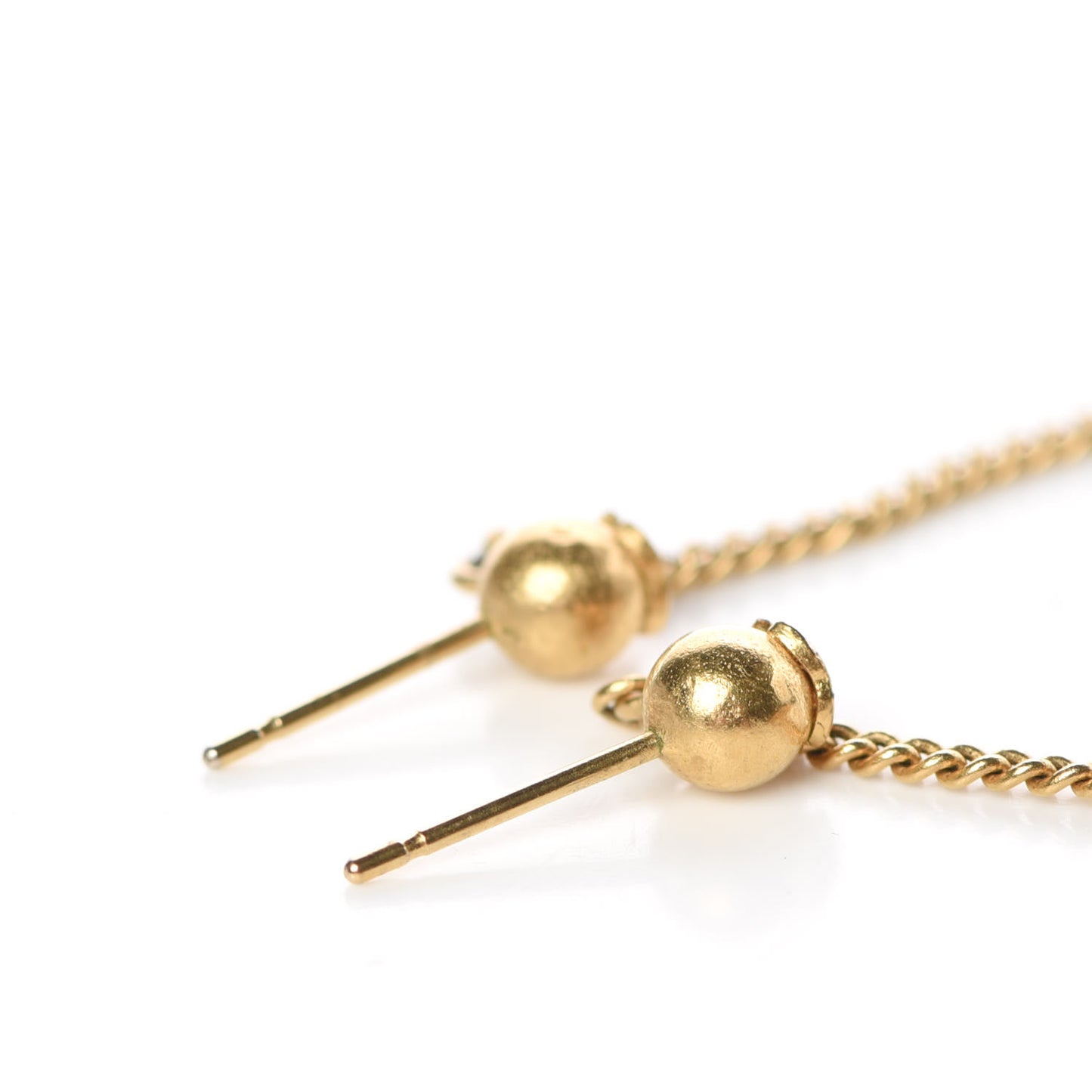 CC Drop Earrings Matte Gold