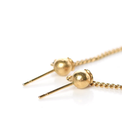 Chanel CC Drop Earrings Matte Gold 4 of 6