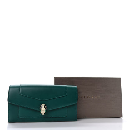 Bulgari Calfskin Serpenti Forever Chain Wallet Emerald Violet Amethyst 8 of 8