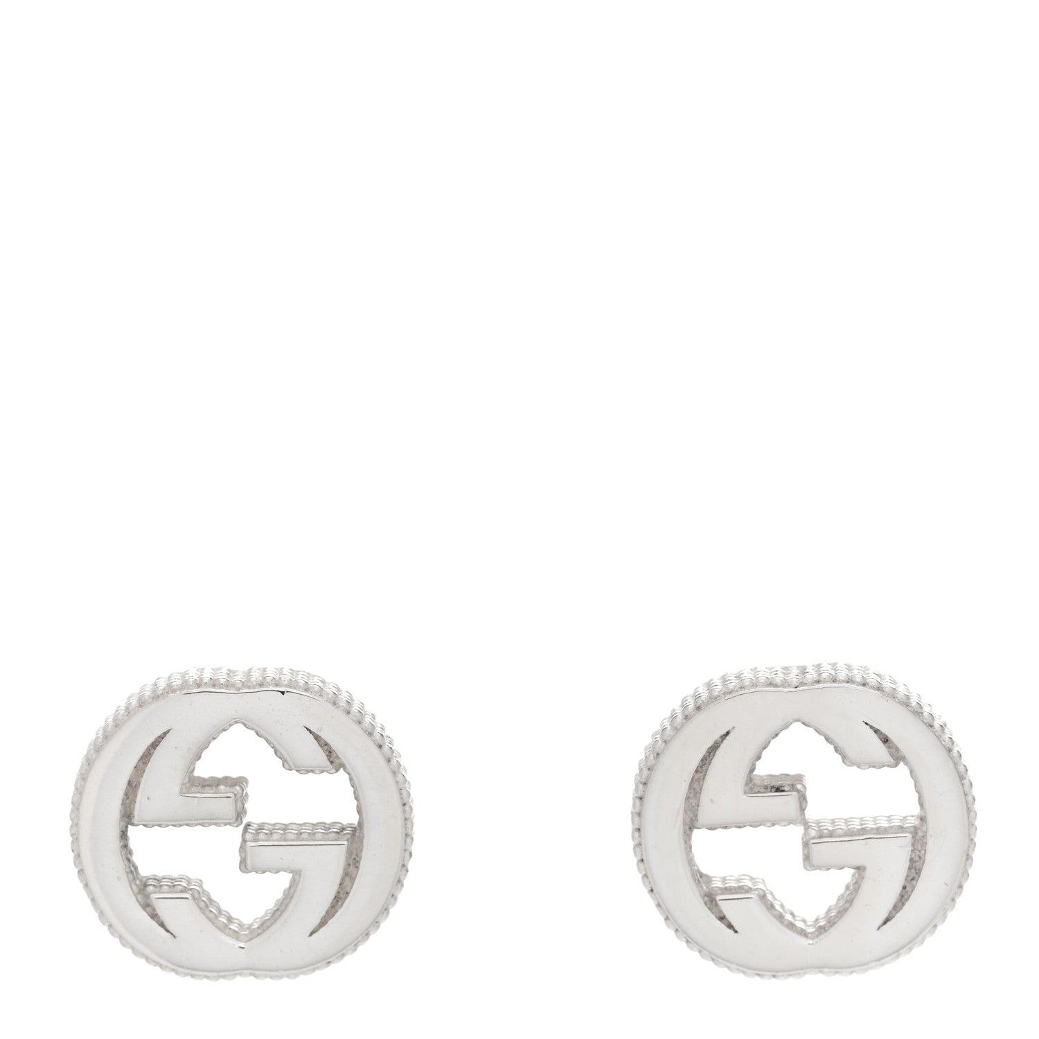 Gucci Sterling Silver Interlocking G Stud Earrings 1 of 5