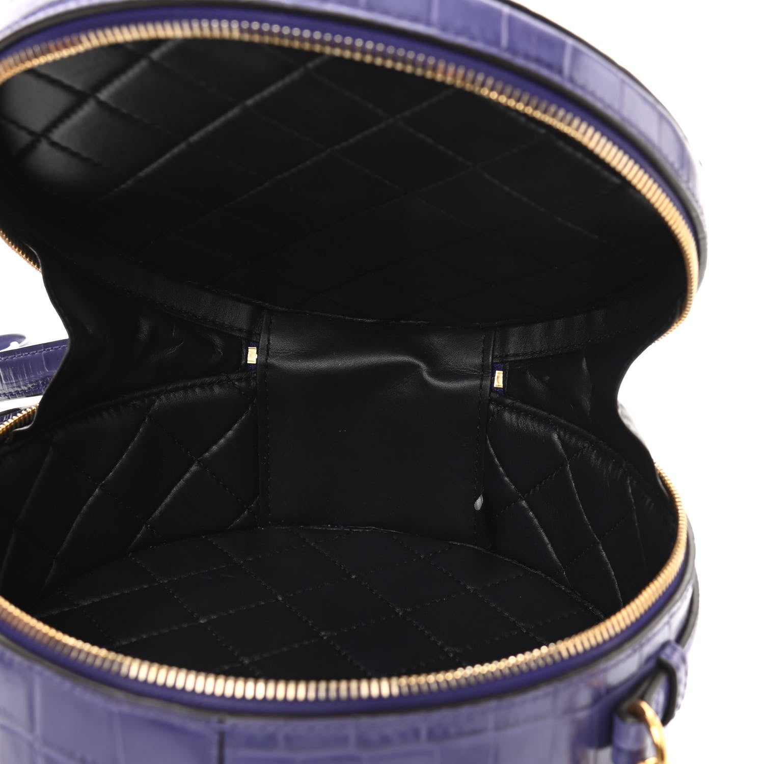 Mulberry Shiny Croc Calfskin Embossed Trunk Bag Dark Amethyst 5 of 12