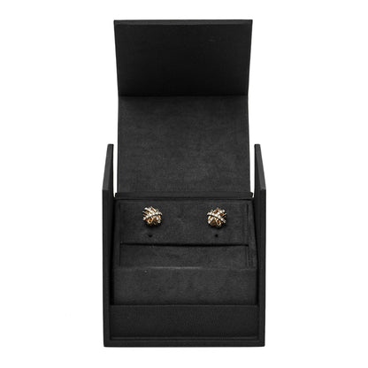 David Yurman 18K Yellow Gold Diamond 11mm Crossover Stud Earrings 5 of 5