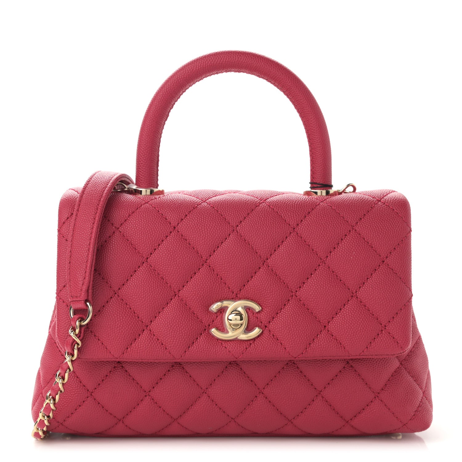 Chanel Caviar Quilted Mini Coco Handle Flap Fuchsia 1 of 8
