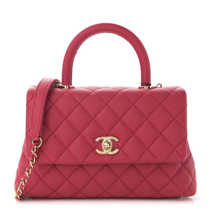 Chanel Caviar Quilted Mini Coco Handle Flap Fuchsia 1 of 8