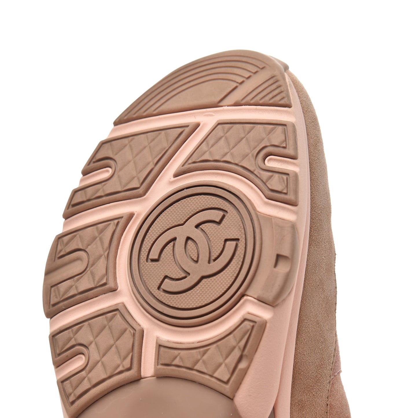 Nylon Lambskin Suede Calfskin CC Sneakers 39 Pink