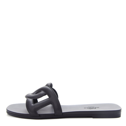 Hermes Rubber Aloha Sandals 36 Black 1 of 11