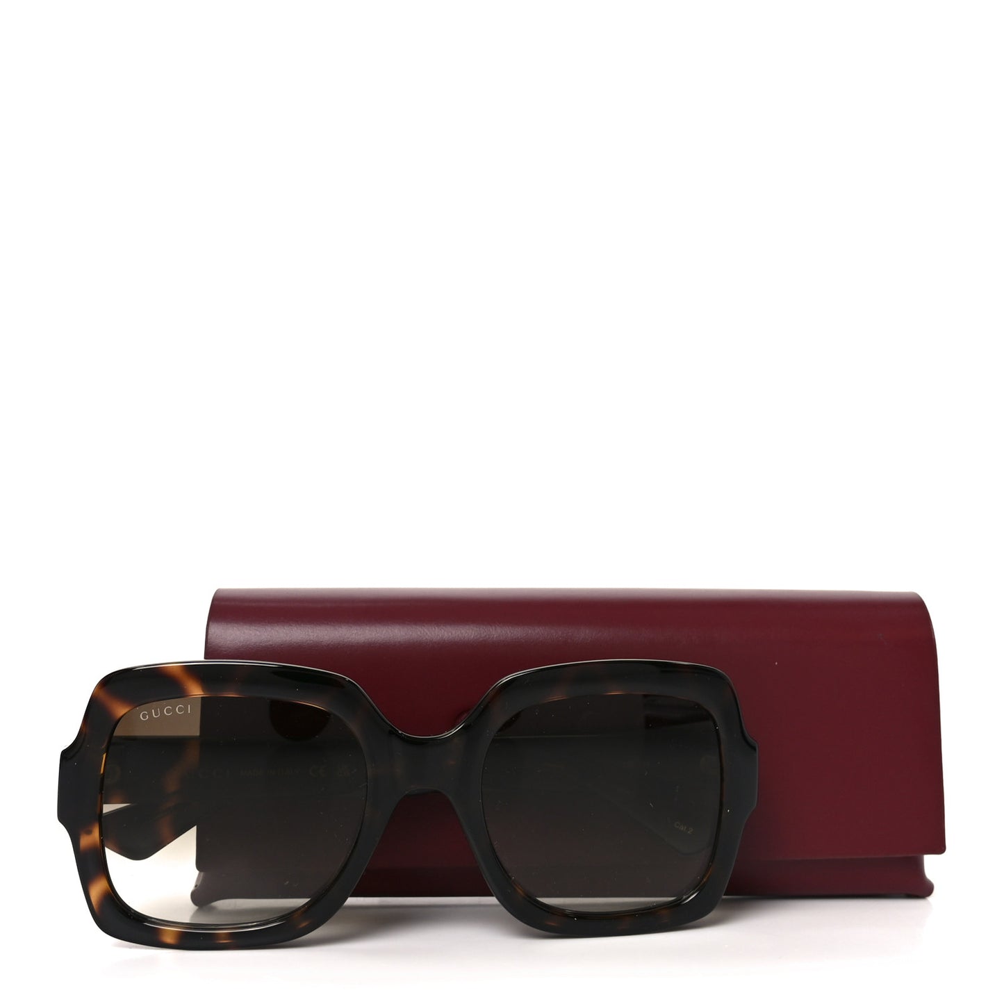 Acetate Square Frame Sunglasses GG1337S Havana