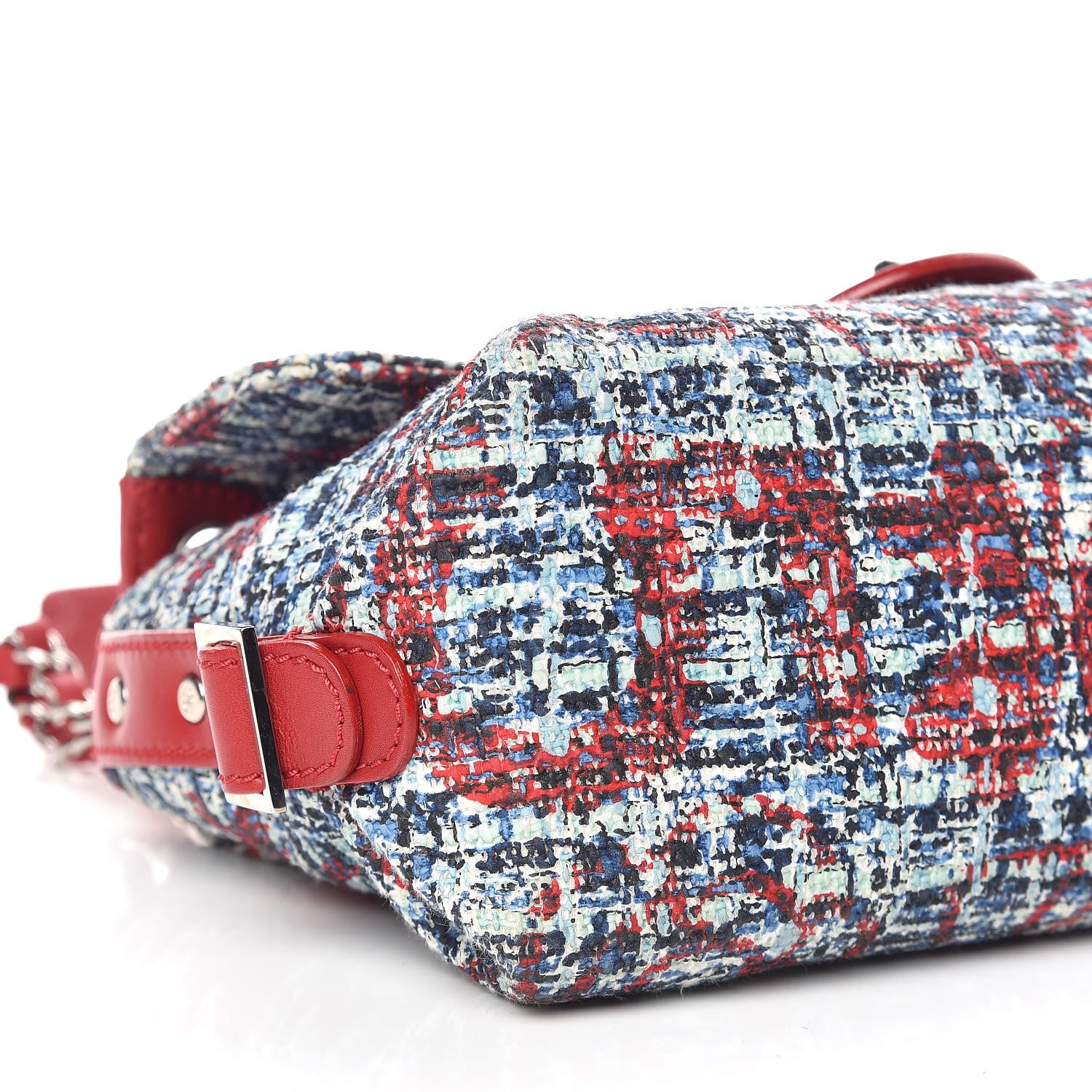 Chanel Tweed Lambskin Flap Blue Red 8 of 13