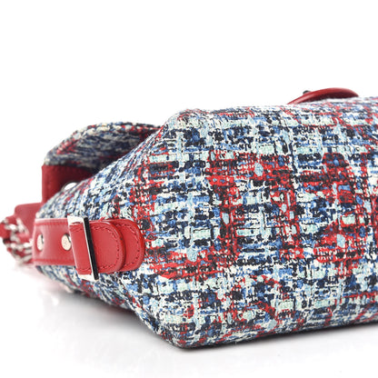 Chanel Tweed Lambskin Flap Blue Red 8 of 13