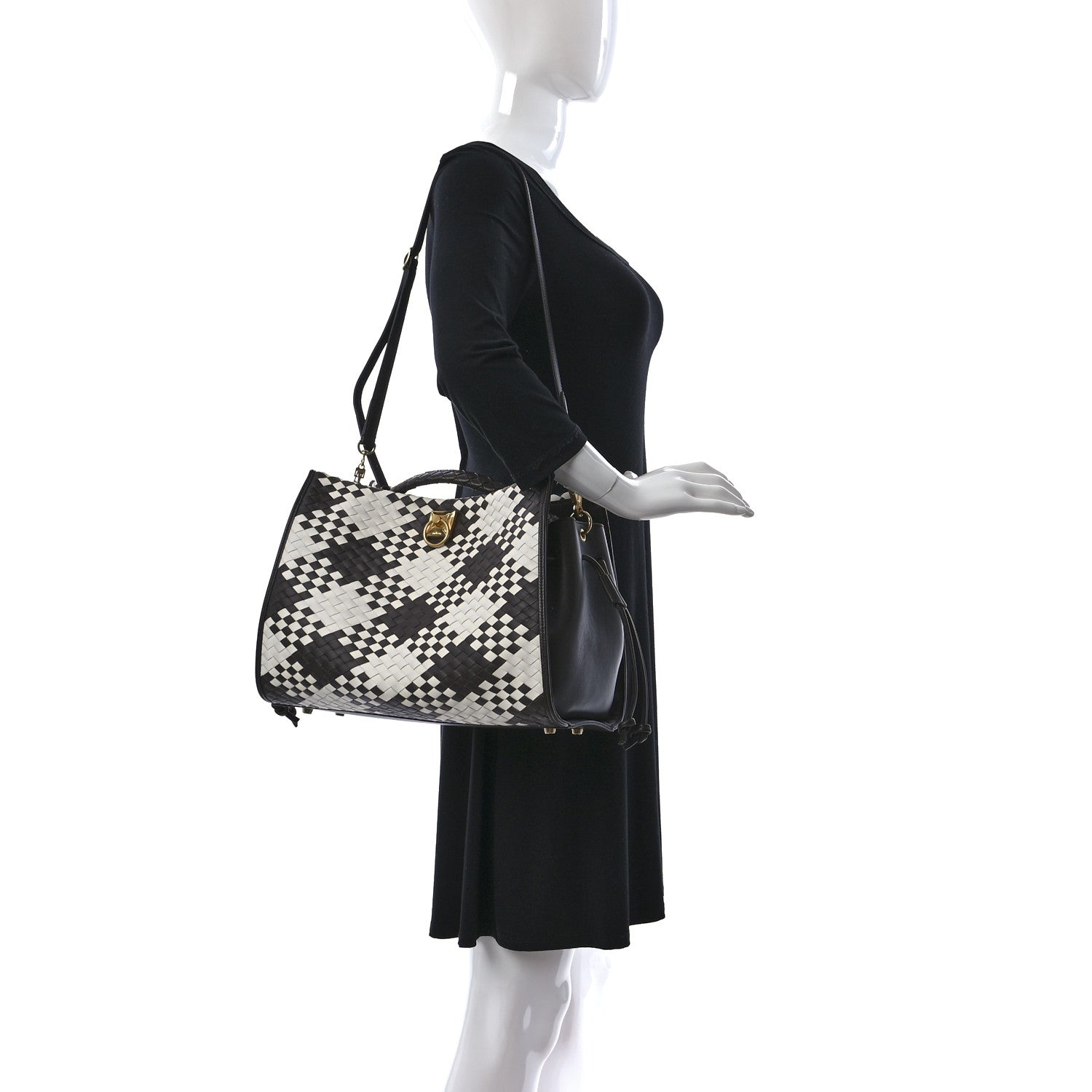 Mulberry Vichy Woven Check Iris Ebony White 2 of 7