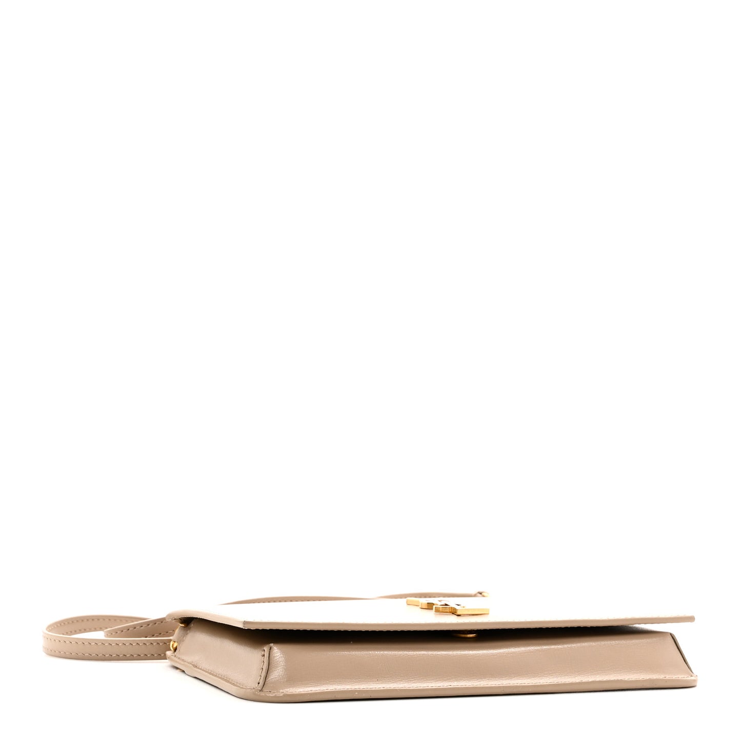 Smooth Calfskin Monogram Phone Holder Crossbody Dark Beige