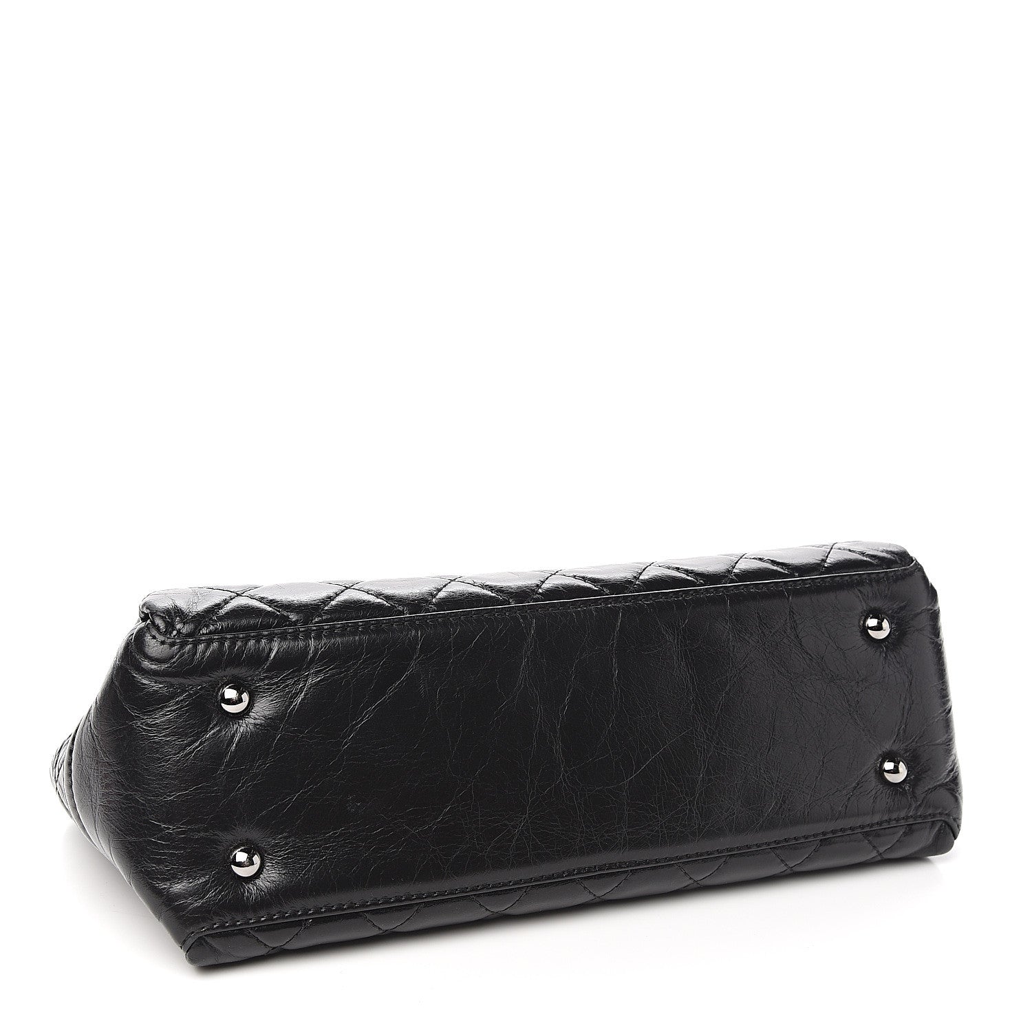 Chanel Shiny Crumpled Calfskin Quilted Medium Lady Pearly Flap Black 3 of 11