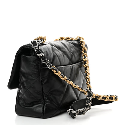 Chanel Goatskin Quilted Large Chanel 19 Flap Black 3 of 10