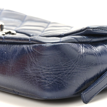 Chanel Glazed Calfskin Quilted Medium Duo Color Flap Blue 9 of 10