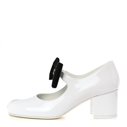 Chanel Patent Calfskin Grosgrain Bow Mary Jane Flats 36.5 Black 1 of 9
