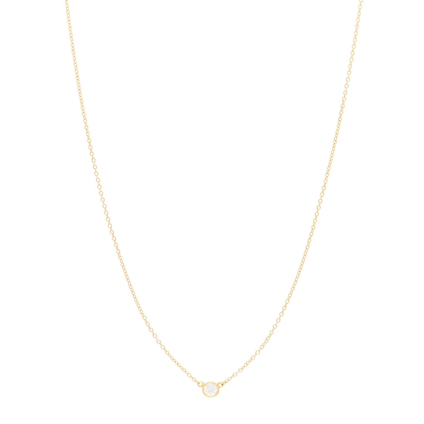 18K Yellow Gold Diamond .16ct Elsa Peretti Diamonds by the Yard Pendant Necklace