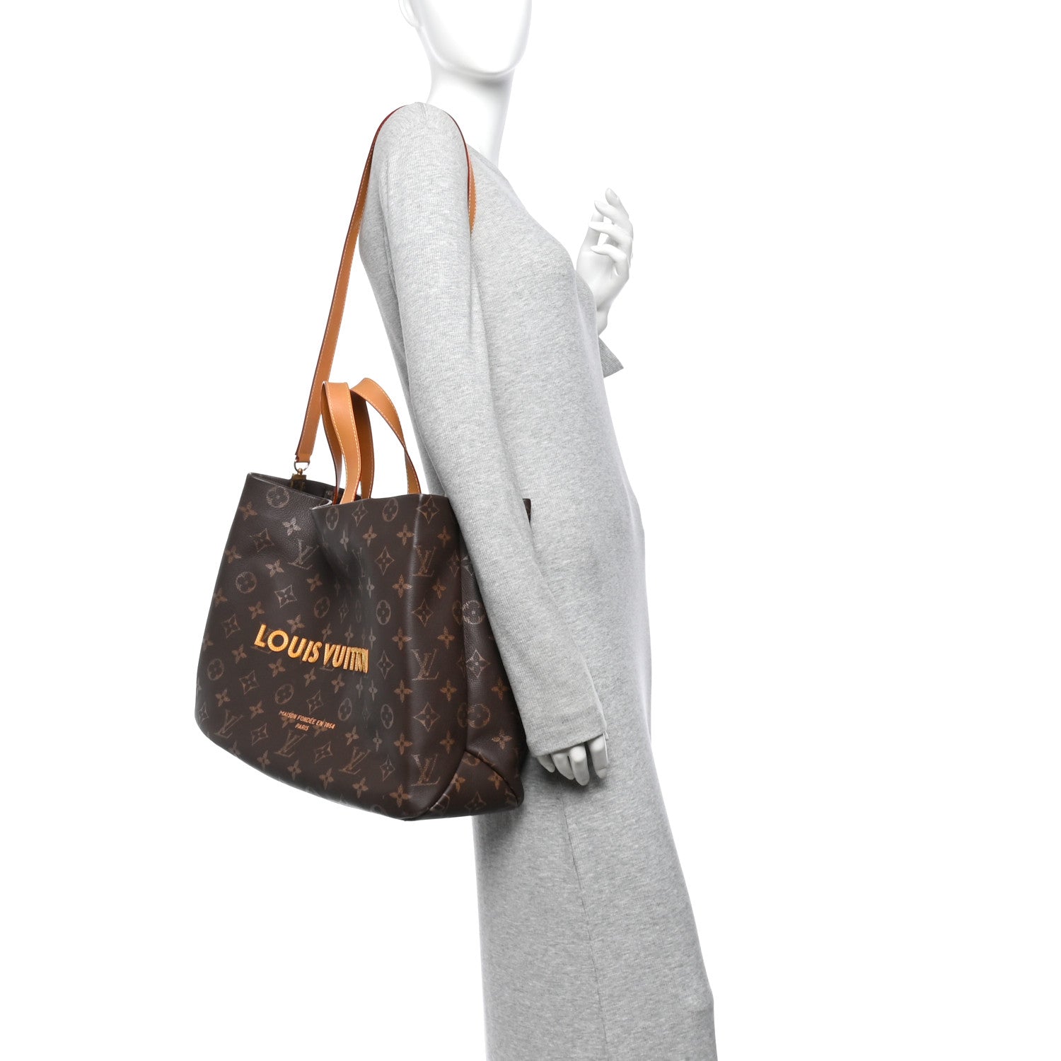 Louis Vuitton Calfskin Monogram Shopper Tote MM 2 of 9
