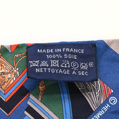 Hermes Silk Springs Springs Twilly Marine Vert Jaune 4 of 5