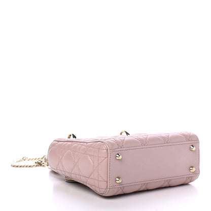 Christian Dior Metallic Lambskin Cannage Mini Lady Dior Lotus 3 of 4