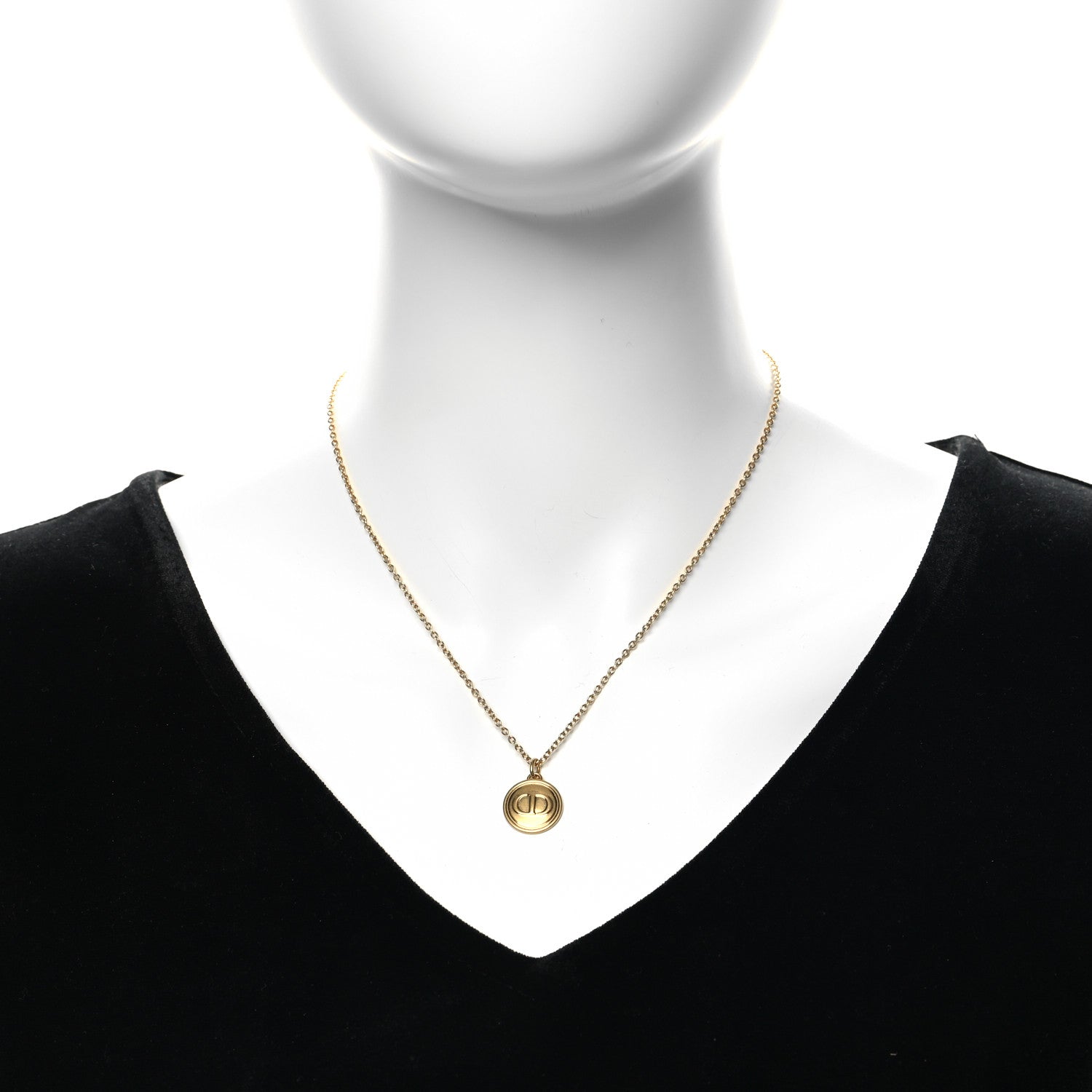 Christian Dior Metal CD Logo Necklace Gold 2 of 6