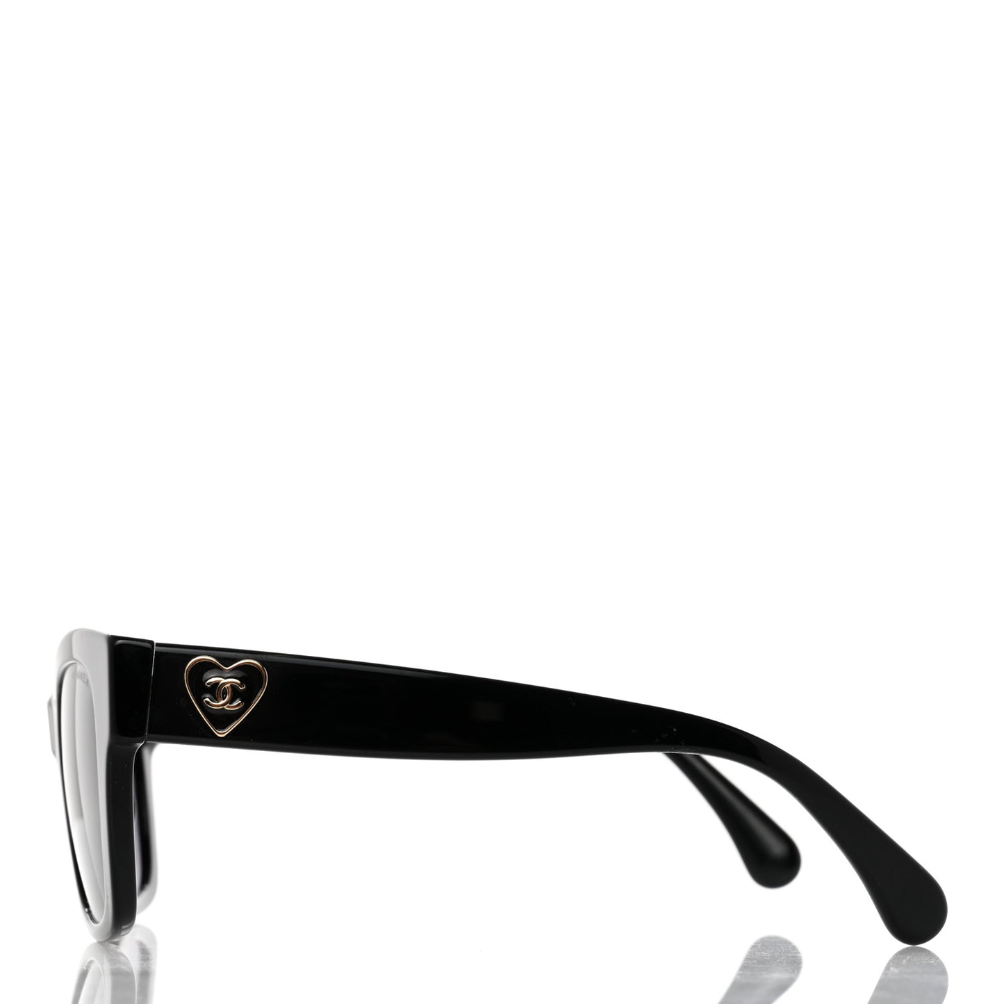 Acetate Square CC Heart Sunglasses 5478 Black