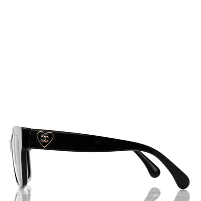 Chanel Acetate Square CC Heart Sunglasses 5478 Black 3 of 9