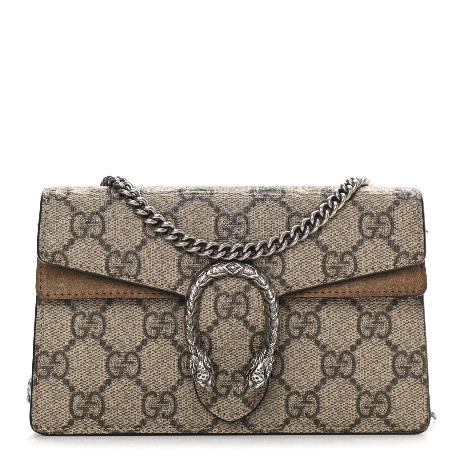 Gucci GG Supreme Monogram Super Mini Dionysus Shoulder Bag Taupe 1 of 15