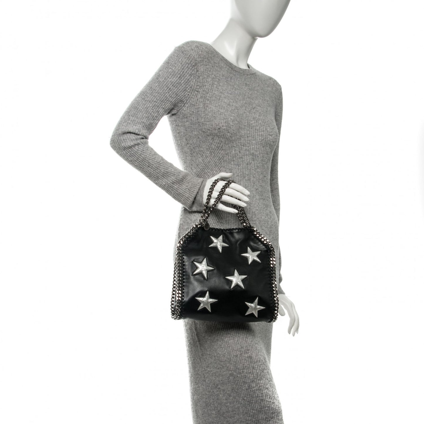 Alter Nappa Embossed Mini Falabella Tote Black