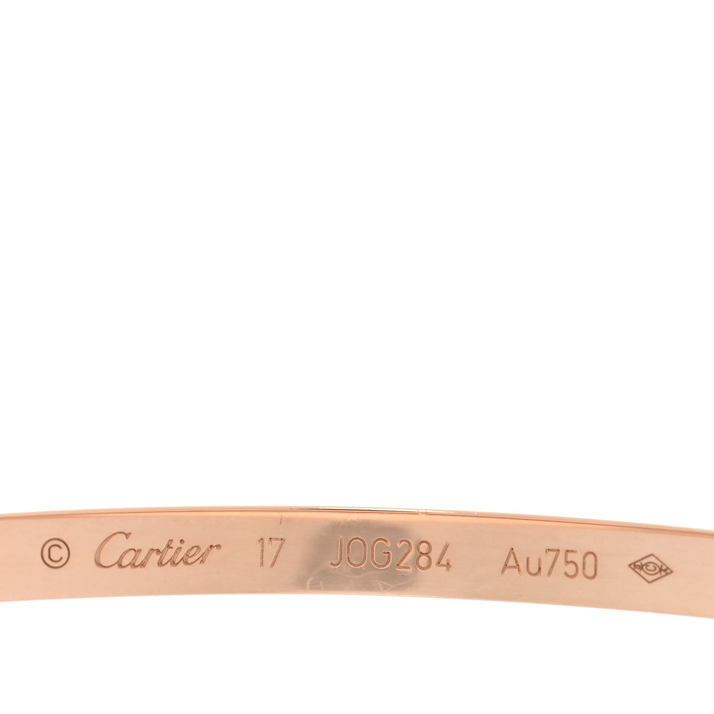 18K Pink Gold 6 Diamond Small LOVE Bracelet 17