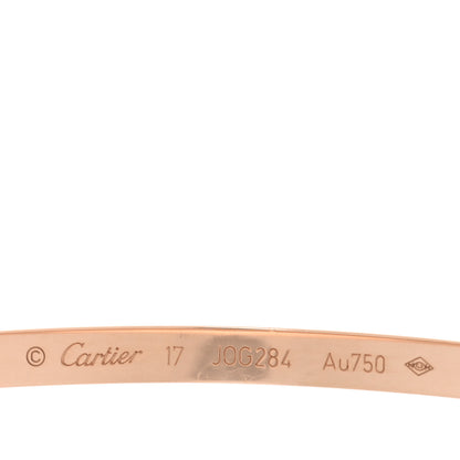 Cartier 18K Pink Gold 6 Diamond Small LOVE Bracelet 17 3 of 6