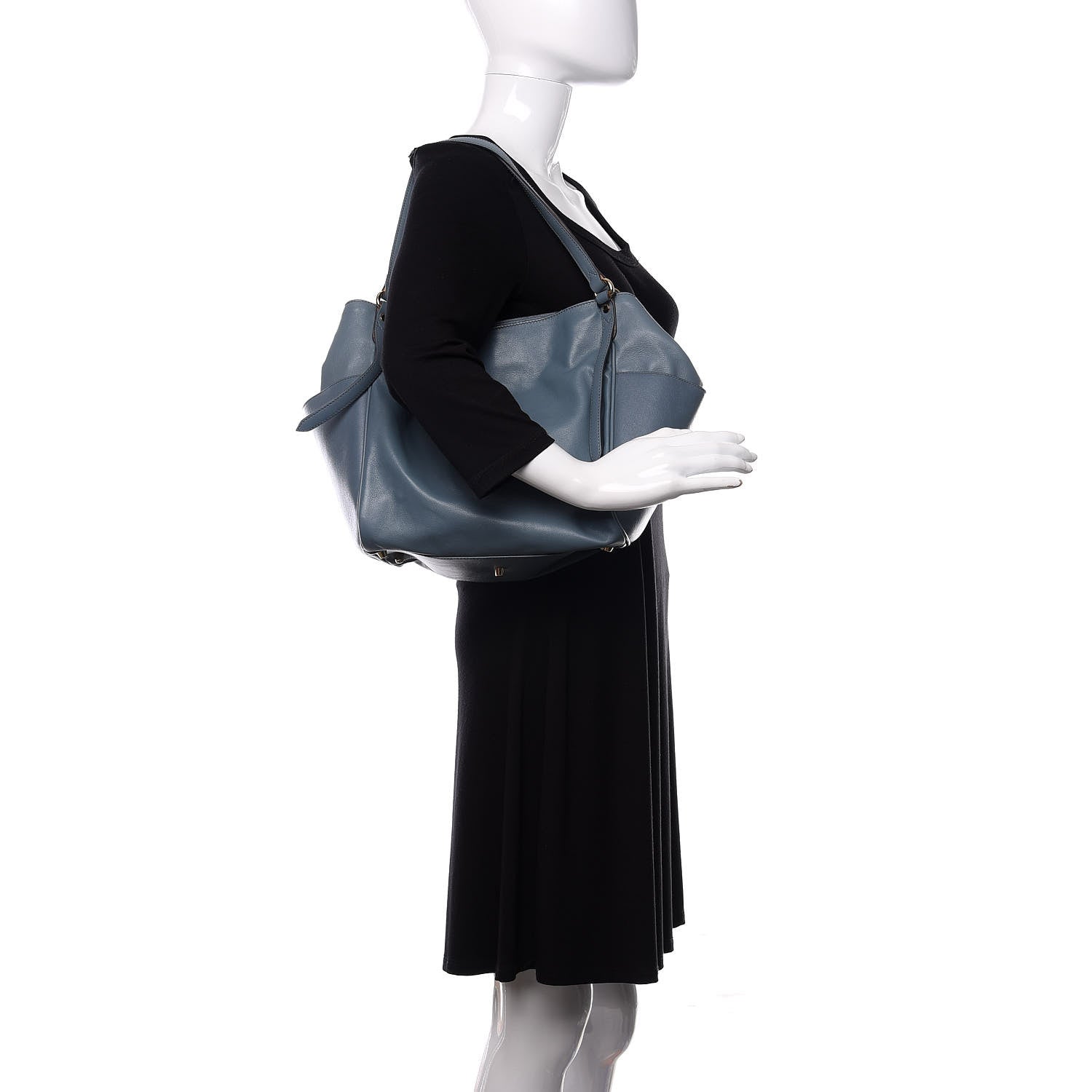 Burberry Calfskin Haymarket Check Small Canterbury Tote Slate Blue 1 of 11