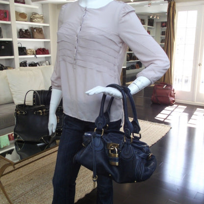 Chloe Leather Paddington Satchel Blue Nuit 2 of 16