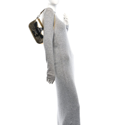 Gucci X ADIDAS Textured Dollar Calfskin Web Trefoil Horsebit 1955 Shoulder Bag King Gold Black 2 of 10