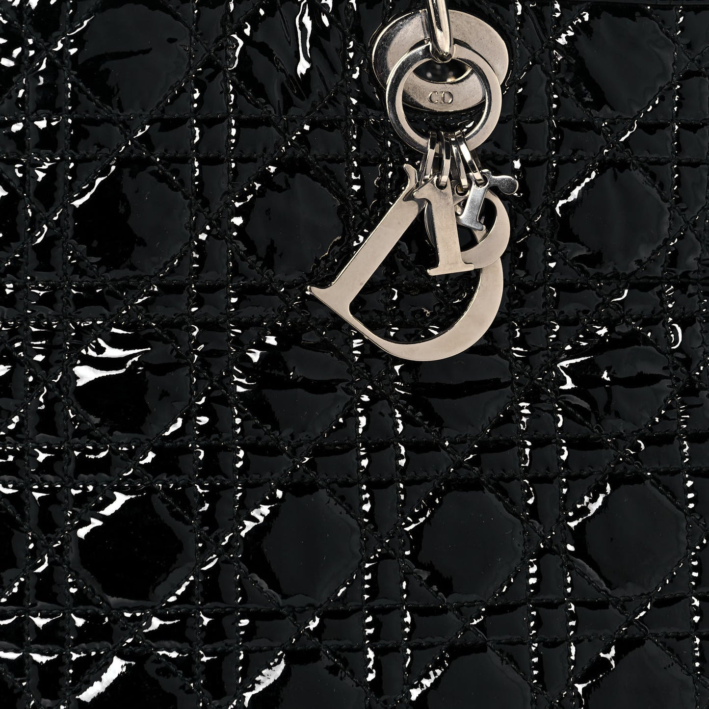 Patent Cannage Dior Soft Shopping Tote Black