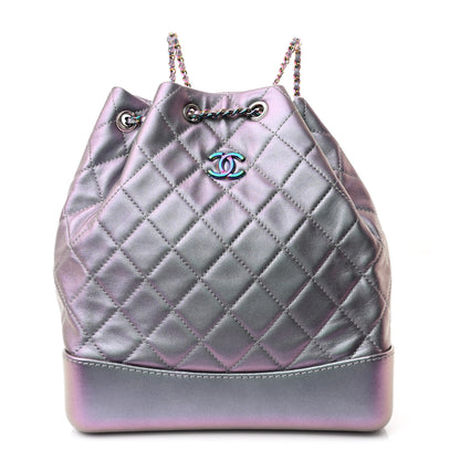 Chanel Iridescent Aged Calfskin Quilted Gabrielle Backpack Light Purple 1 of 10