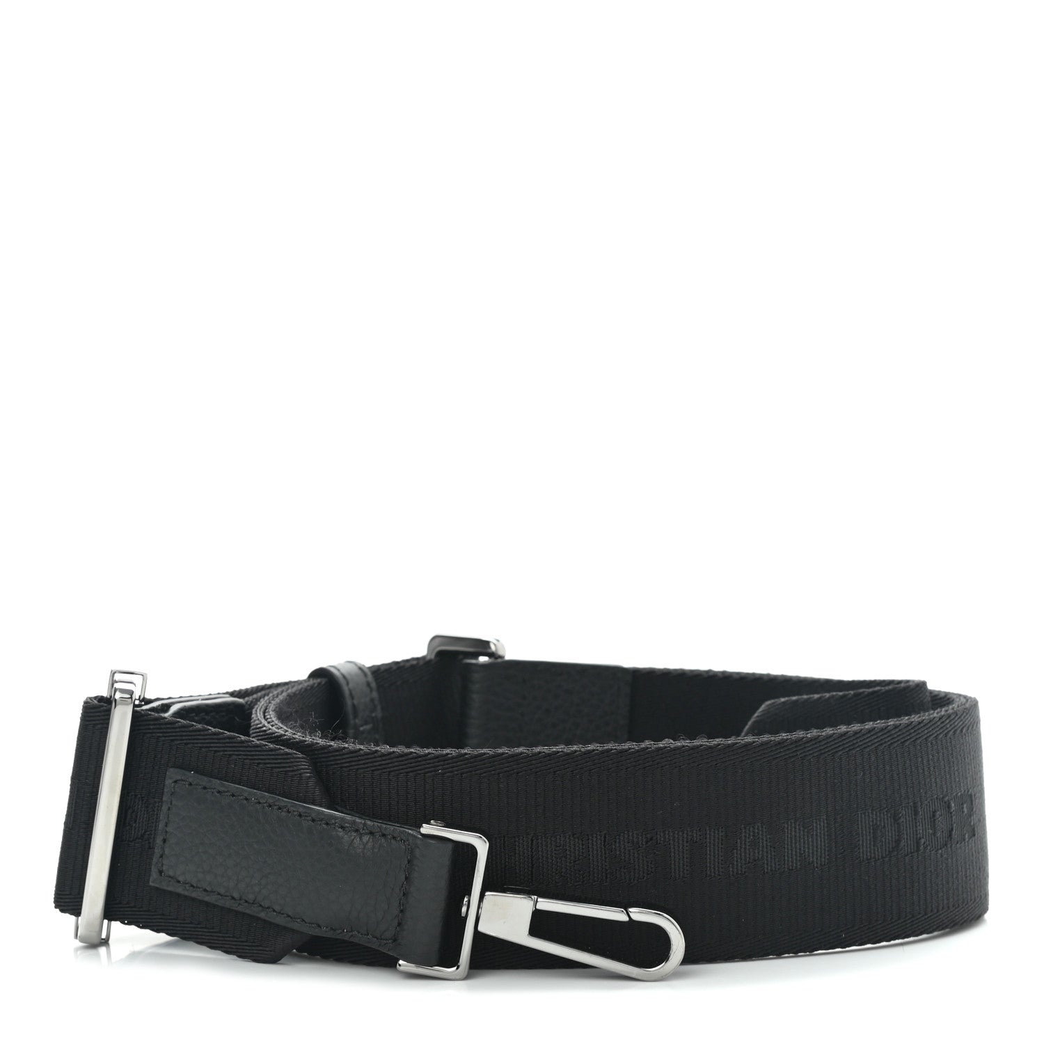 Christian Dior Canvas Embroidered Shoulder Strap Black 1 of 4