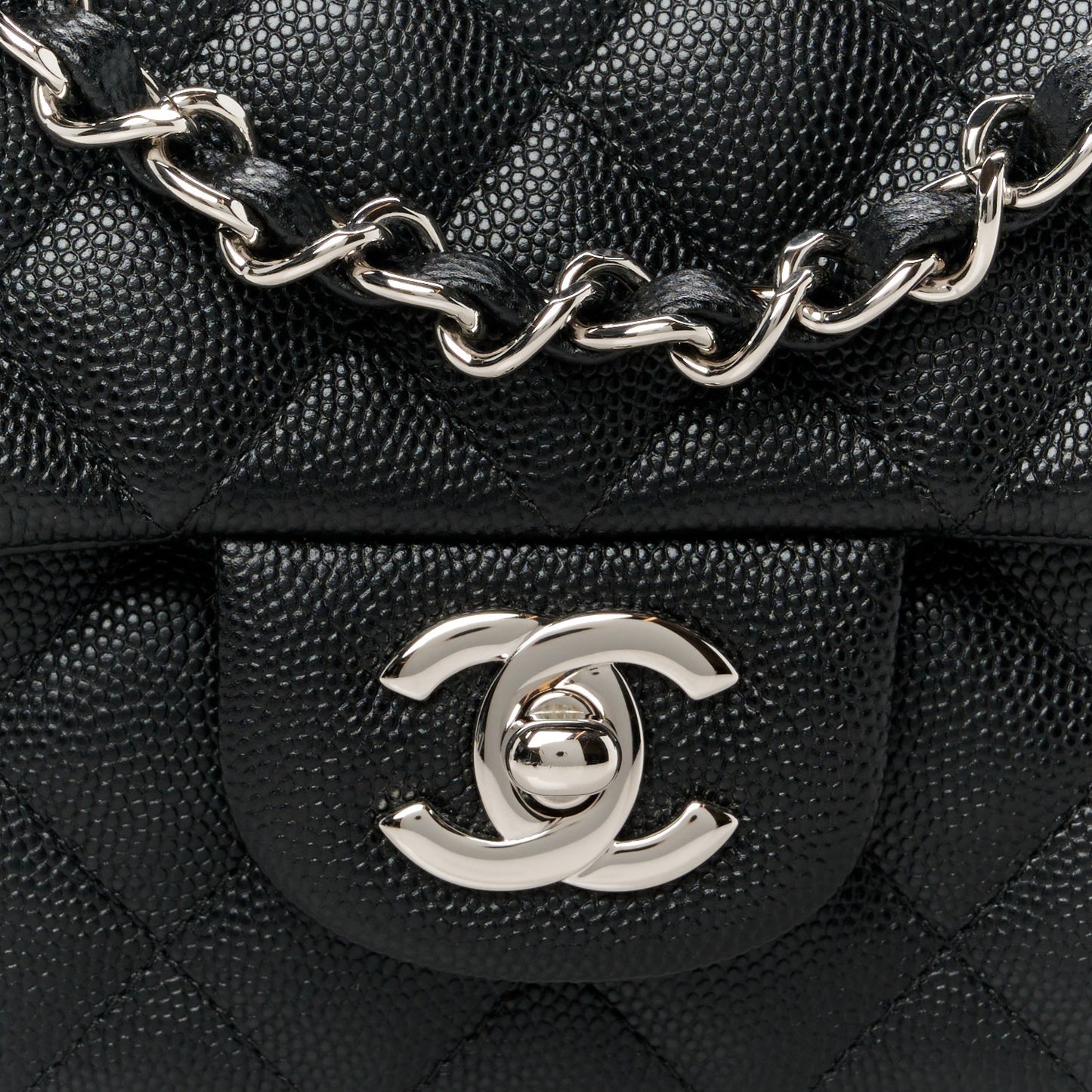 Caviar Quilted Mini Rectangular Flap Black