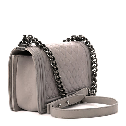 Chanel Lambskin Quilted Medium Boy Flap Grey 3 of 10