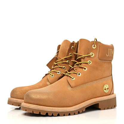 Jimmy Choo X TIMBERLAND Nubuck Glitter Ankle Boots 9.5 Wheat 3 of 8