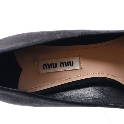 Miu Miu Suede Crystal Pumps 37 Black 9 of 9