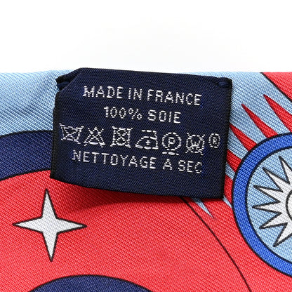 Hermes Silk La Source de Pegase Twilly Marine Rouge White 4 of 4