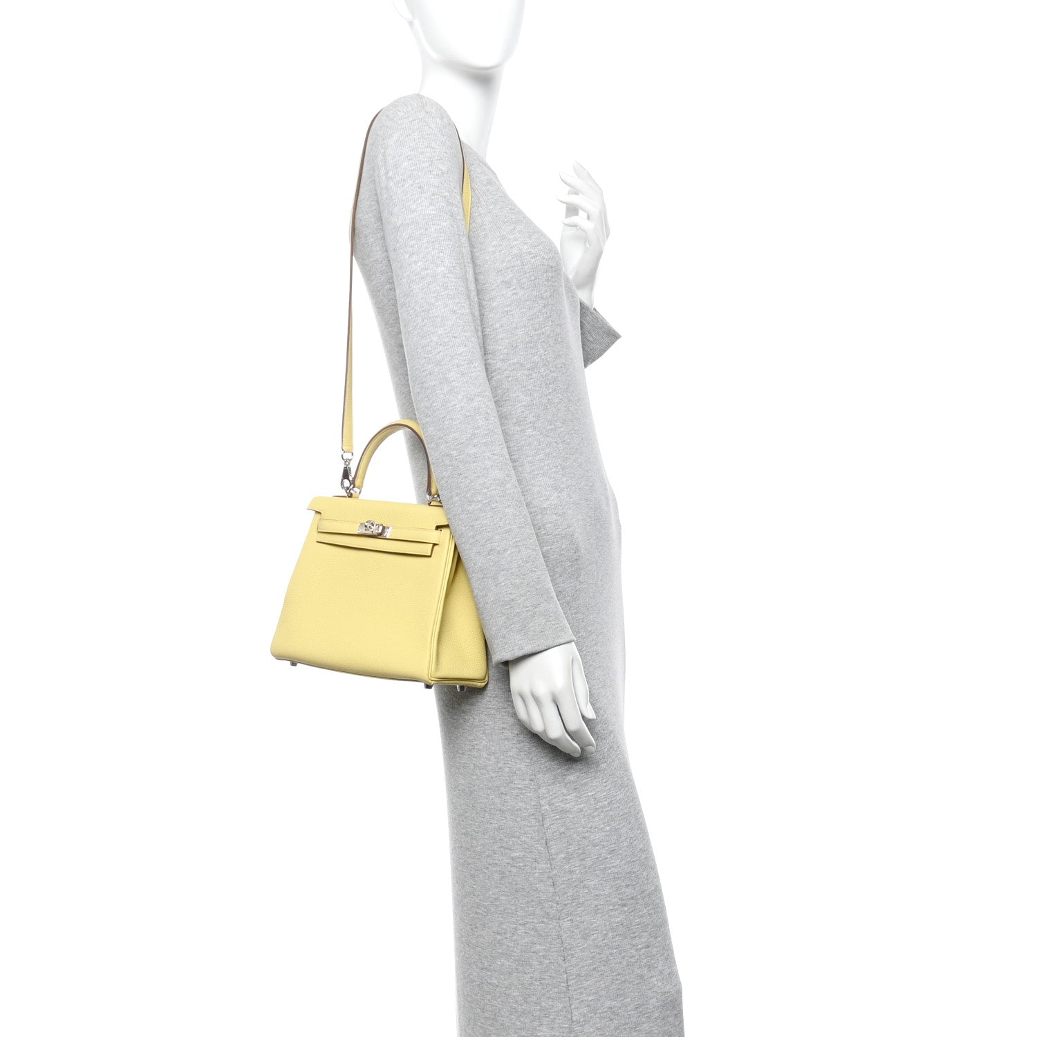 Hermes Togo Kelly Retourne 25 Jaune Poussin 2 of 10